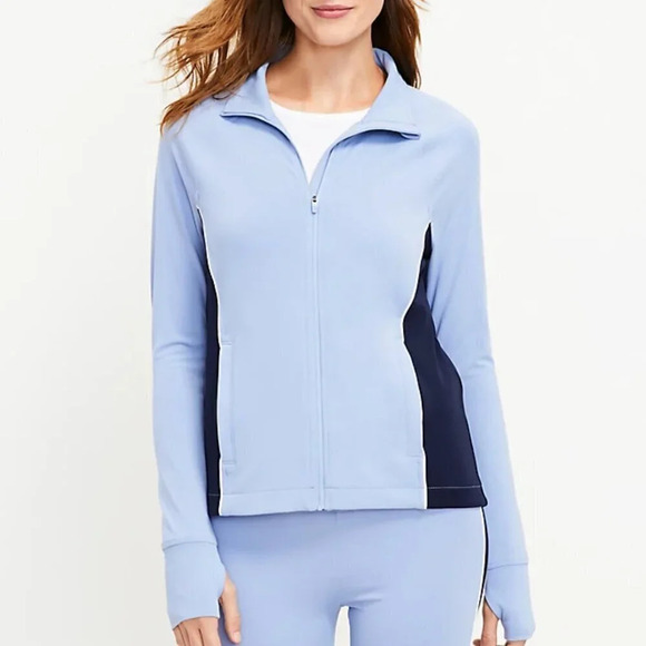 NWOT Lou & Grey Colorblock Luvstretch Zip Jacket Small - Picture 1 of 7
